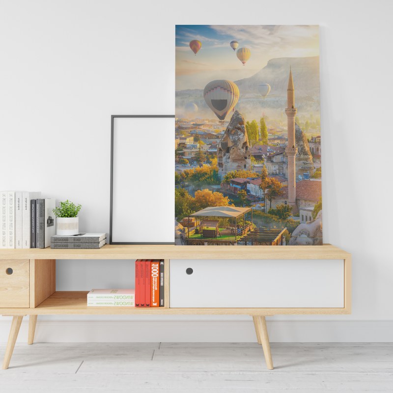 Mosque and air balloons Printed canvas wall art