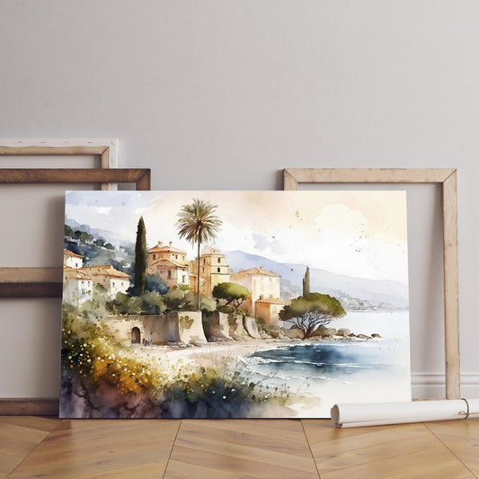 Lake Como Print Italy Wall Art Villa Monastero Varenna on Canvas 60x40