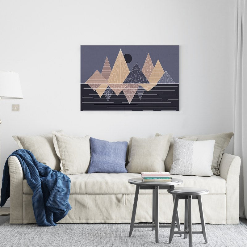 Triangles colorful in an abstract geometric style Printed canvas wall art   cm
