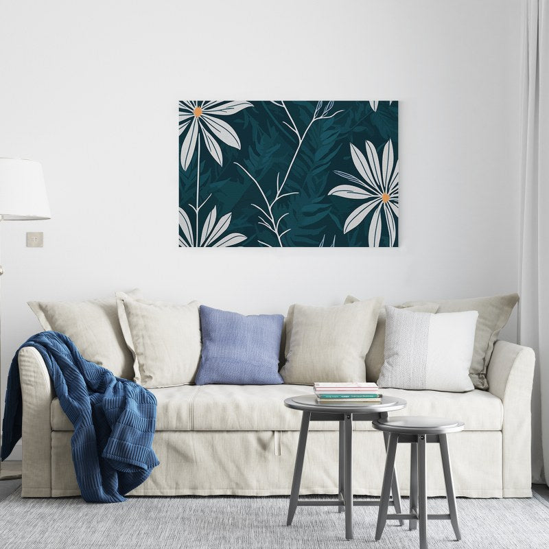 Tropical paradise aster flower Printed canvas wall art   cm