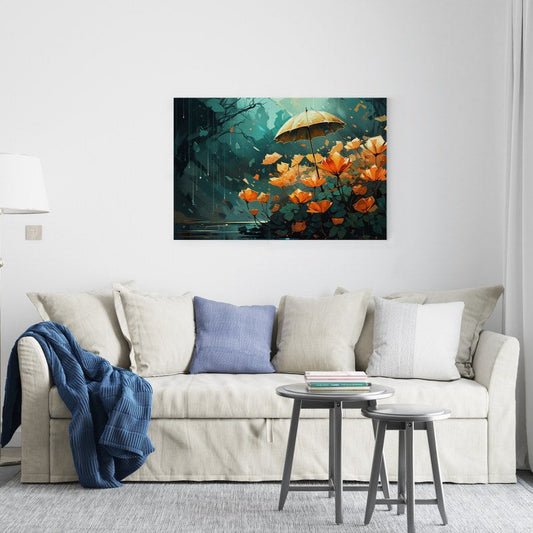 Flowers In The Rain printed canvas wall art