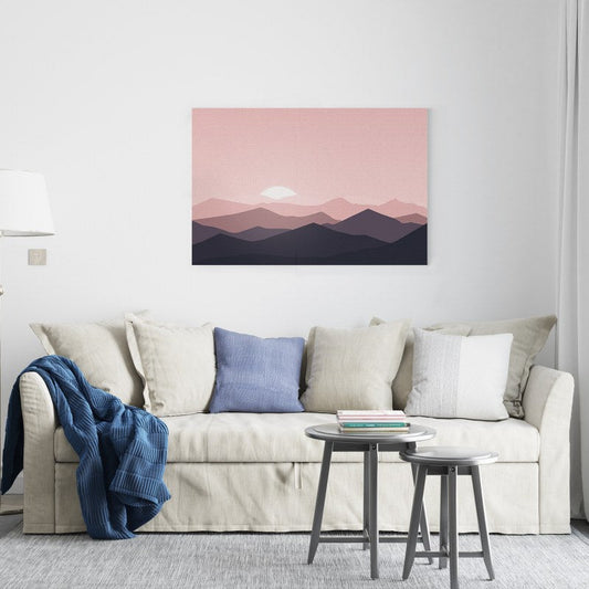 Flat landscape beautiful abstract mountain nature in the morning