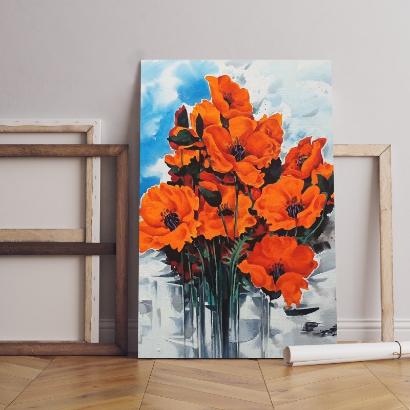 The Power of Red flowers Wall Art Printed Canvas wall art