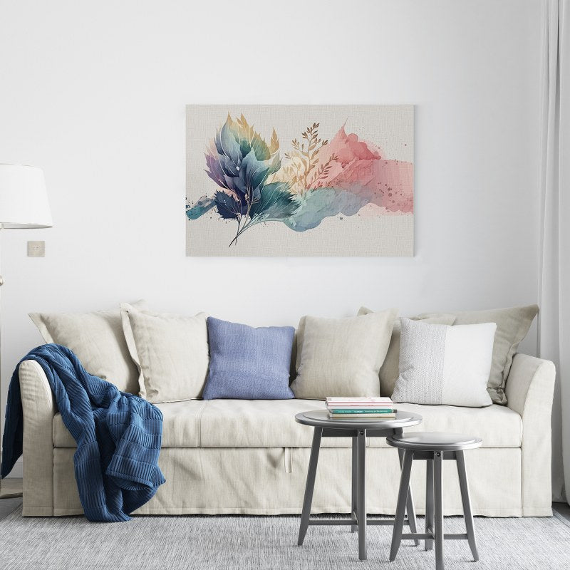 Abstract Pink Flower Landscape Oil Paintings Printed Canvas wall art