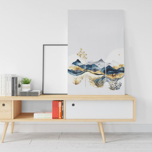 Blue Mountain Lake Printed Canvas wall art