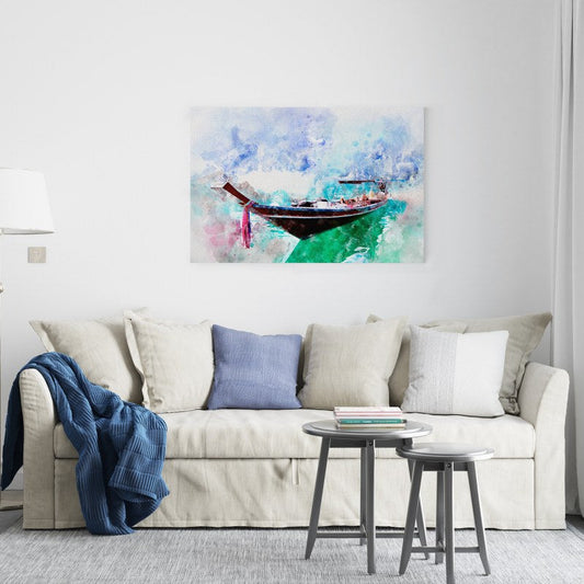 Large Sailboat Party Printed Canvas wall art