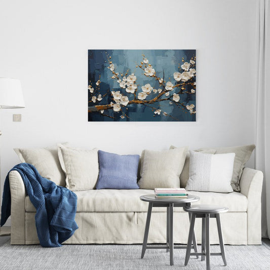 Fancy Japanese Cherry Blossoms Printed Canvas wall art