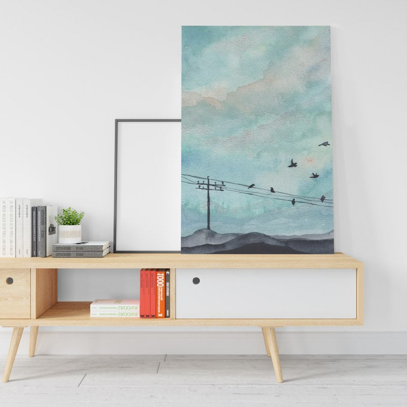 Shore Birds in the sky Printed Canvas wall art