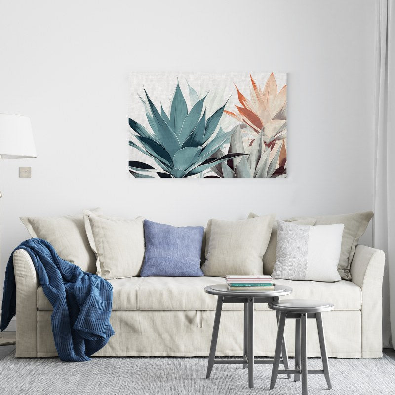 Diamond Agave Multi color Printed Canvas Wall Art