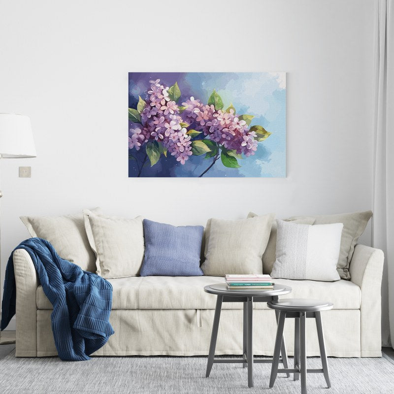 Lilac Flower in purple color Printed Canvas wall art