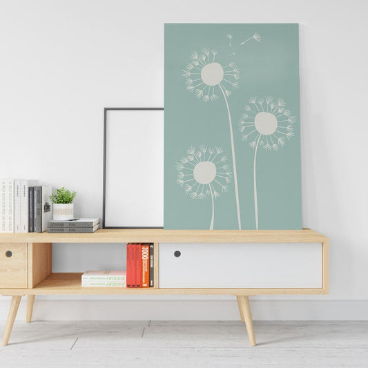 White Dandelion Plant Printed Canvas wall art