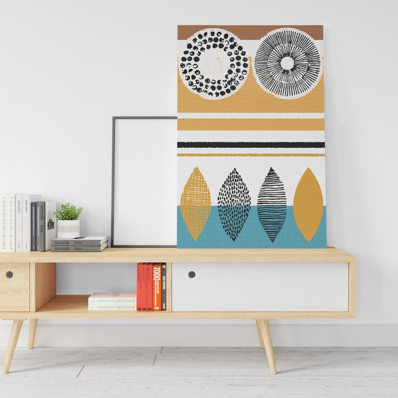 MID-CENTURY MODERN kenzra couette Printed canvas wall art