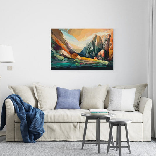 Rock Mountain Southwestern Landscape Printed canvas wall art