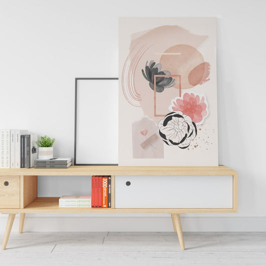 Watercolor vintage collage poster Printed canvas wall art