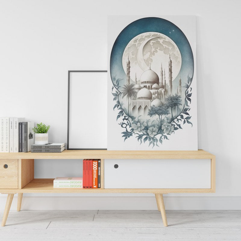 Archadia white background the ambiance of a mosque in the midst