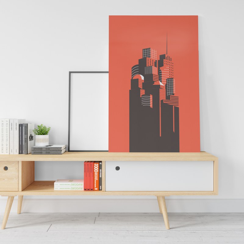 New York Skyline Art Print Illustration Printed Canvas wall art