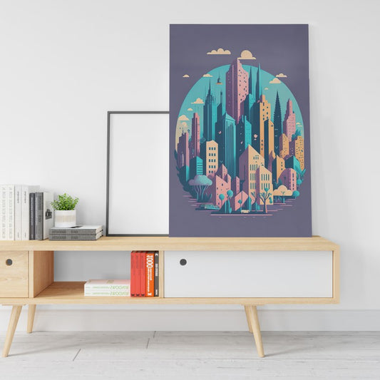 Abstract city skyline Art Printed Canvas wall art