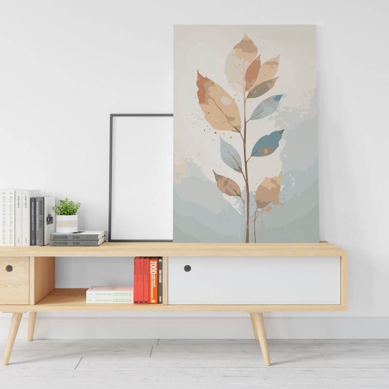 Boho Abstract Leaf Printed Canvas wall art