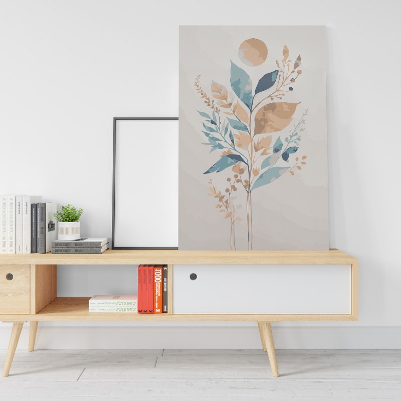 Abstract Earth Tone Flowers Watercolor Printed Canvas wall art