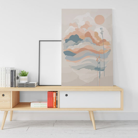 Mid-Century Modern Sunrise Printed Canvas wall art