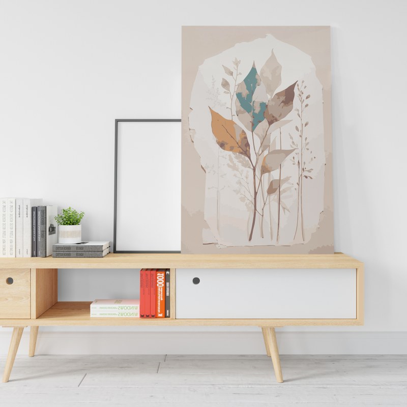 Abstract Watercolor Botanical branches Printed Canvas wall art