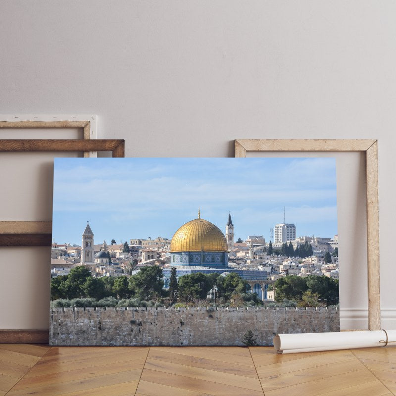 Dome rock mosque Printed Canvas wall art
