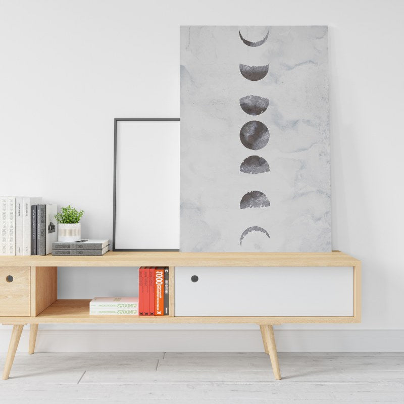 Moon Phases Wall Art Minimalist Moon Art Black and White