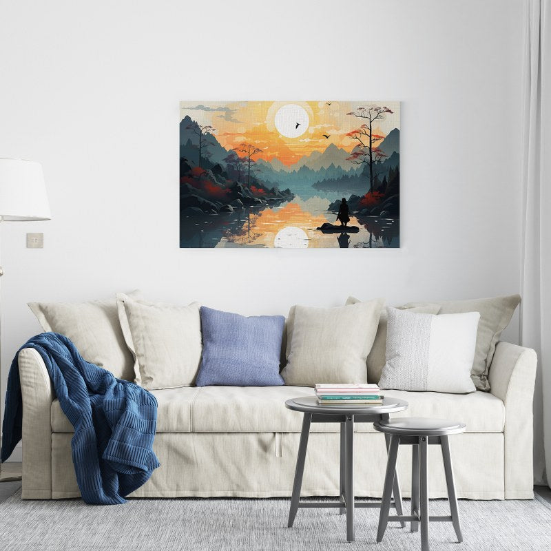 Abstract Mountain Tapestry Sunset Printed Canvas wall art