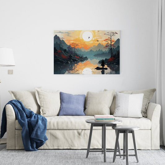 Abstract Mountain Tapestry Sunset Printed Canvas wall art
