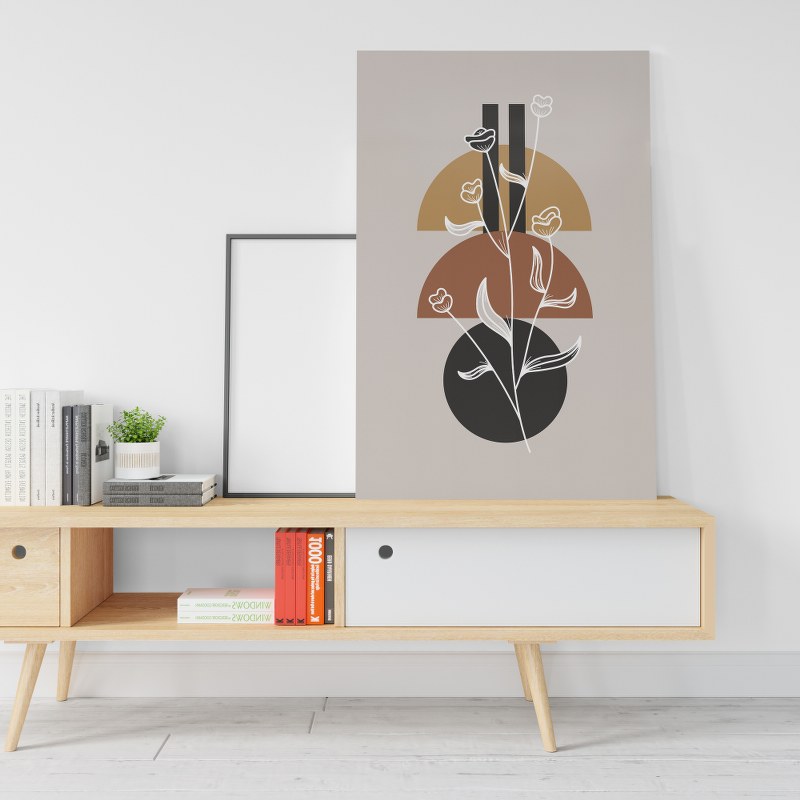 Minimalist one line drawing plant poster Printed Canvas wall art