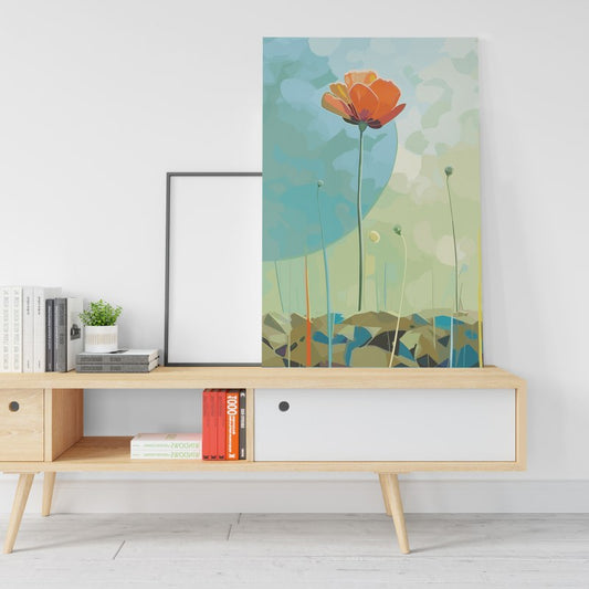Large Vertical Poppy Printed Canvas wall art