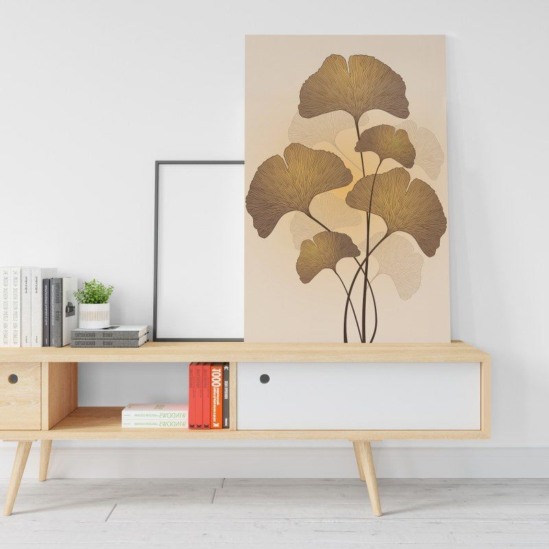 Modern Abstract Ginko Leaf Wall Art