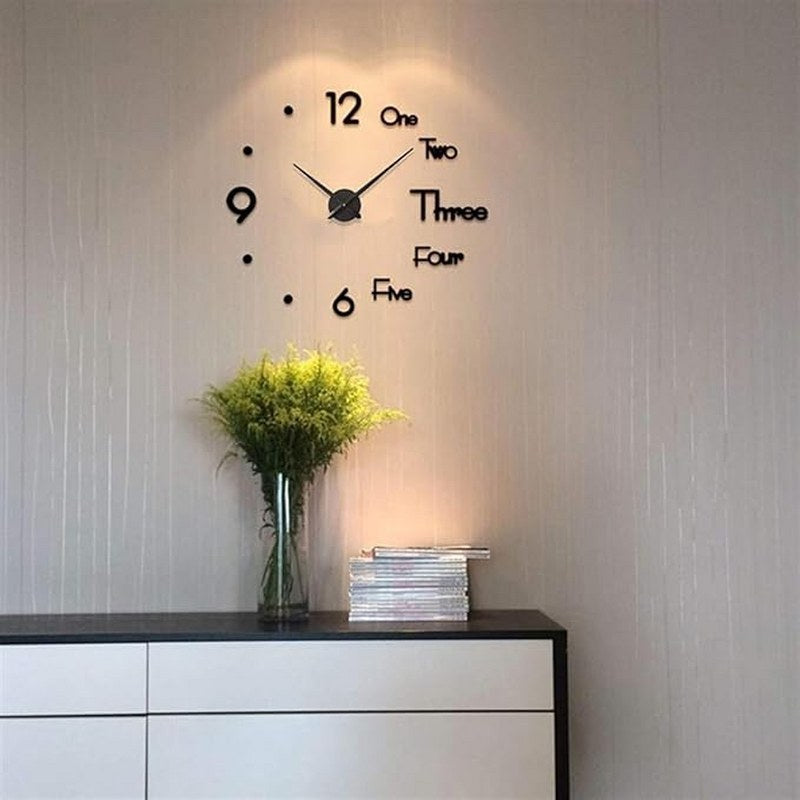 3D Wall Mounted Clock mix numbers with dots
