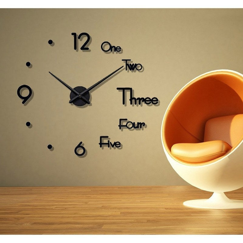3D Wall Mounted Clock mix numbers with dots
