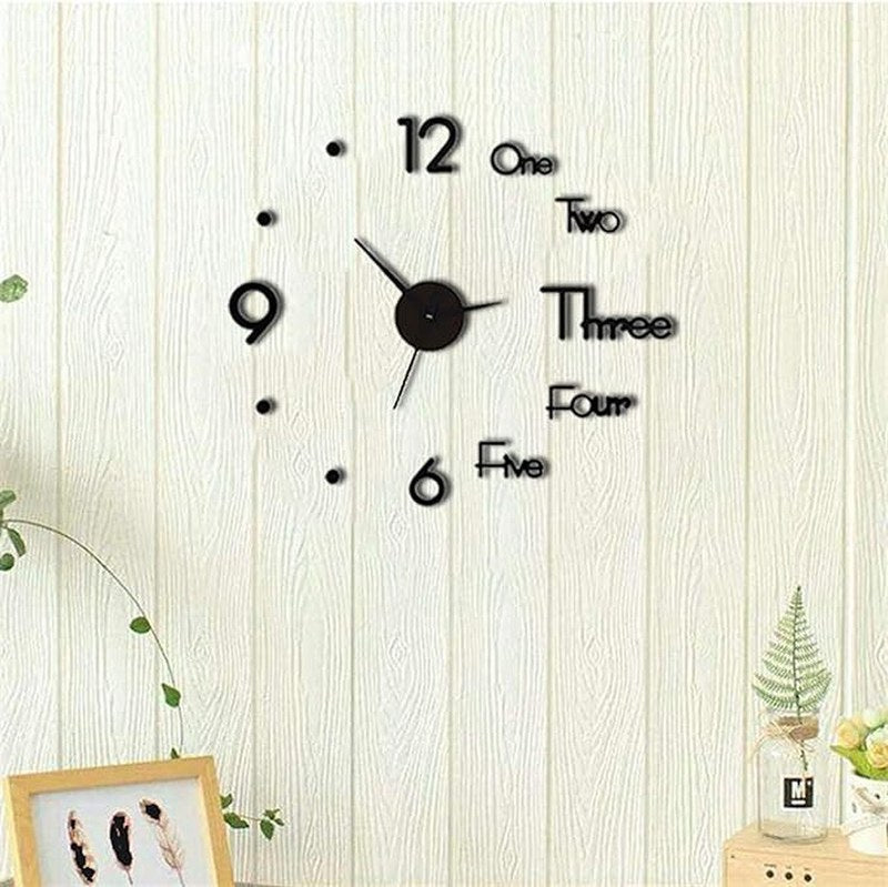 3D Wall Mounted Clock mix numbers with dots