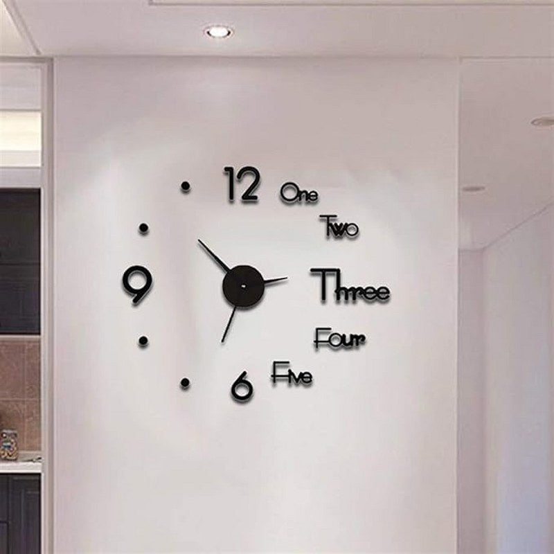3D Wall Mounted Clock mix numbers with dots