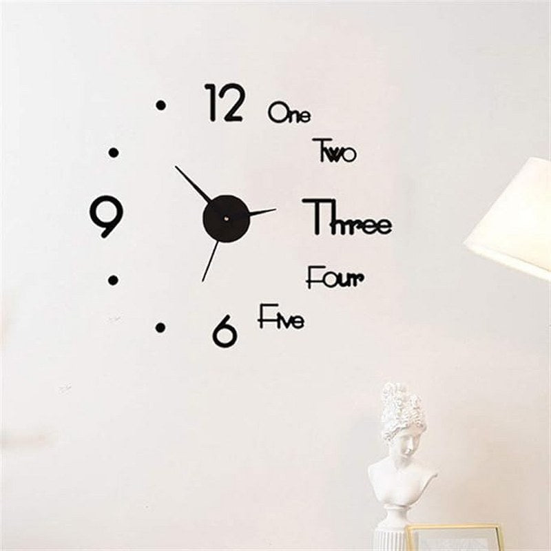 3D Wall Mounted Clock mix numbers with dots