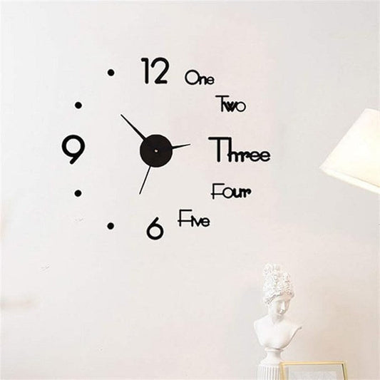 3D Wall Mounted Clock mix numbers with dots