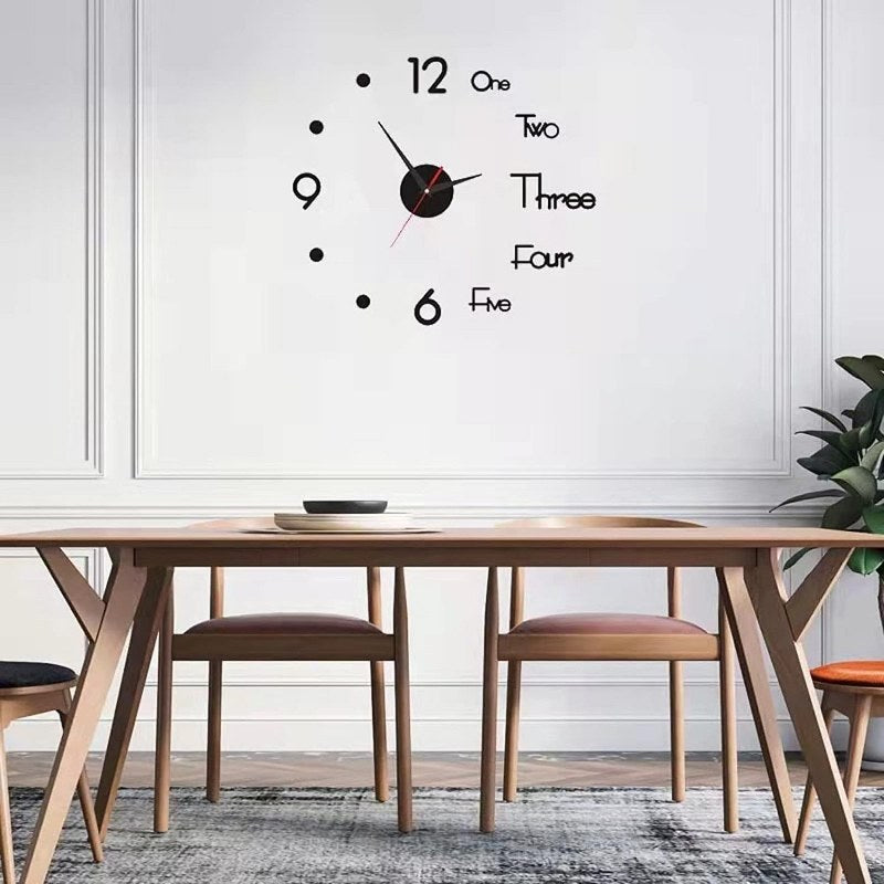 3D Wall Mounted Clock mix numbers with dots
