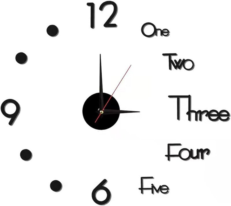 3D Wall Mounted Clock mix numbers with dots