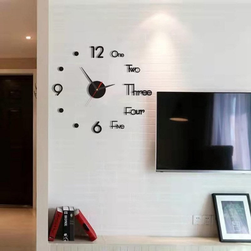 3D Wall Mounted Clock mix numbers with dots