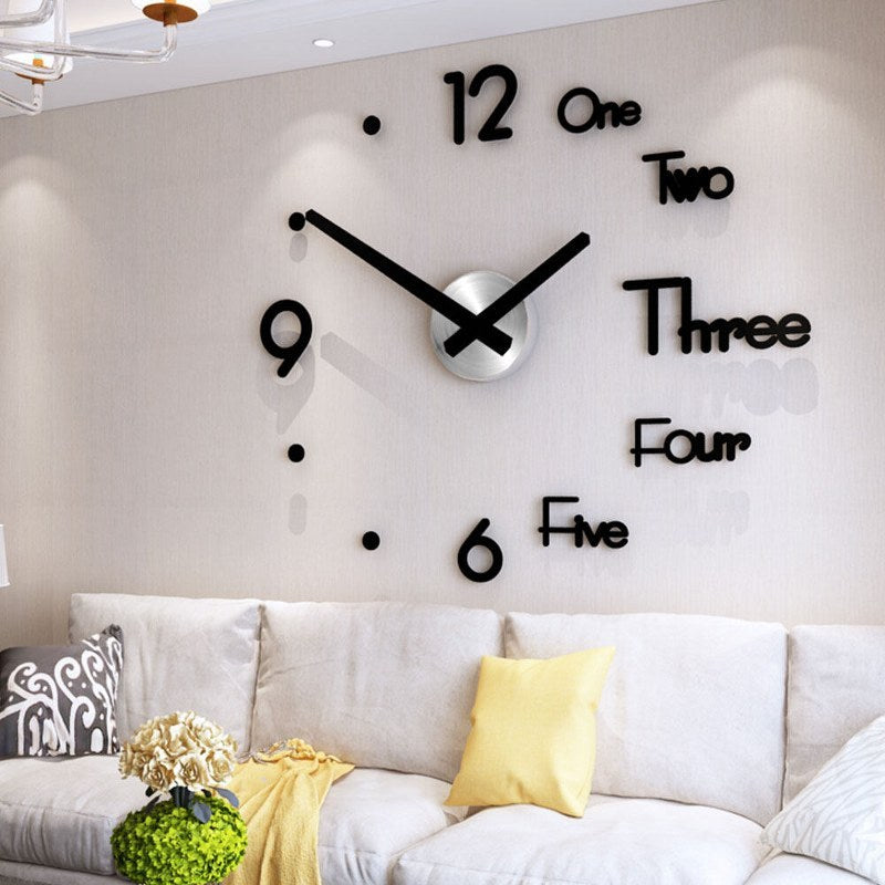 3D Wall Mounted Clock mix numbers with dots