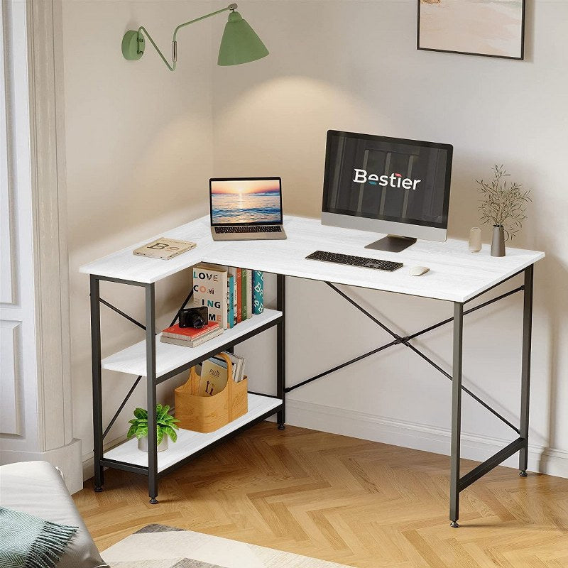 Office Desk with Shelves 120 cm Reversible Corner