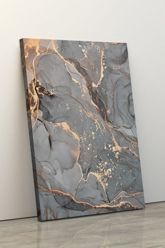 Abstract Slate Grey Marble Canvas Wall Art