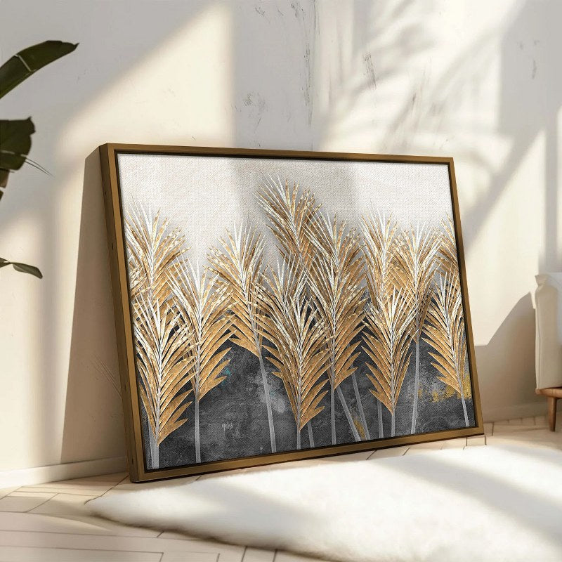 Abstract framed portrait of beautiful wheat leaves
